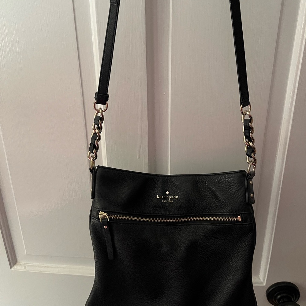 Kate Spade Black Crossbody Bag with Gold Accents